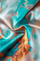 Tie Dye Cowl Neck Satin Halter Mermaid Maxi Dress