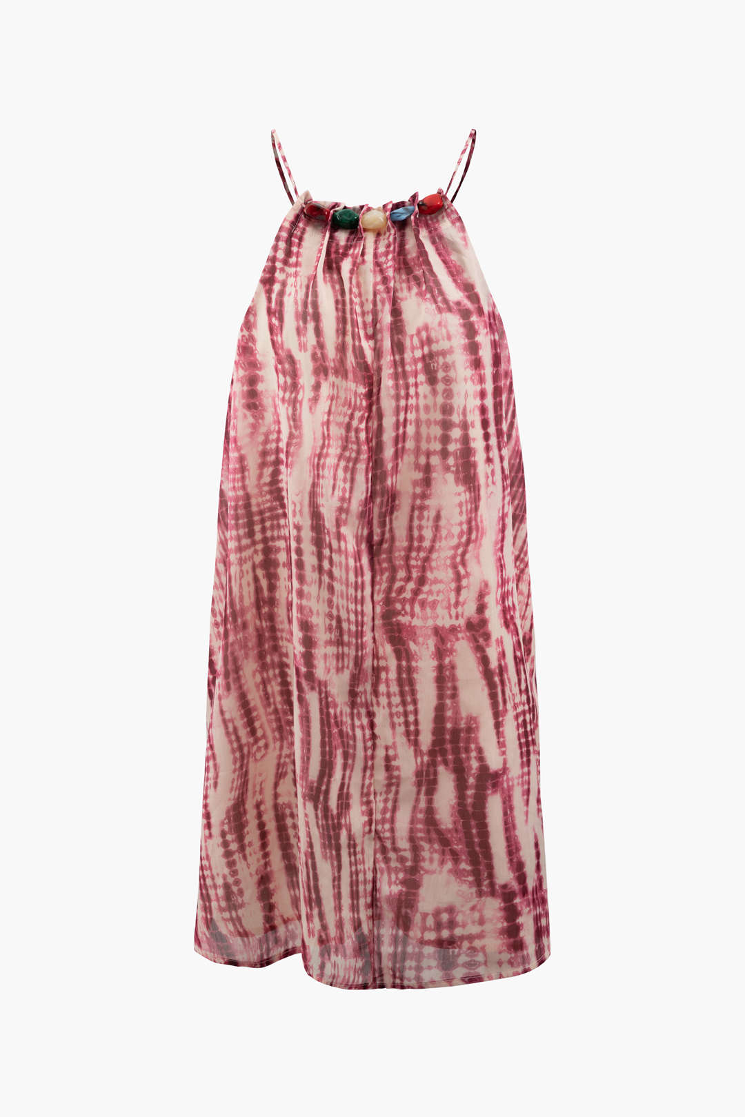 Tie Dye Beaded Detail Mini Dress