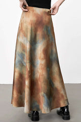 Tie Dye Pleated Midi Skirt