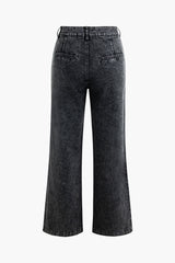 High Waisted Pocket Wide Leg Jeans