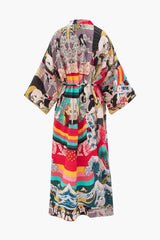 Allover Print Kimono Sleeve Cover Up