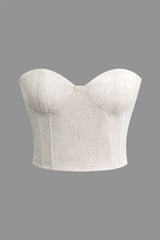 Linen Strapless Corset Top