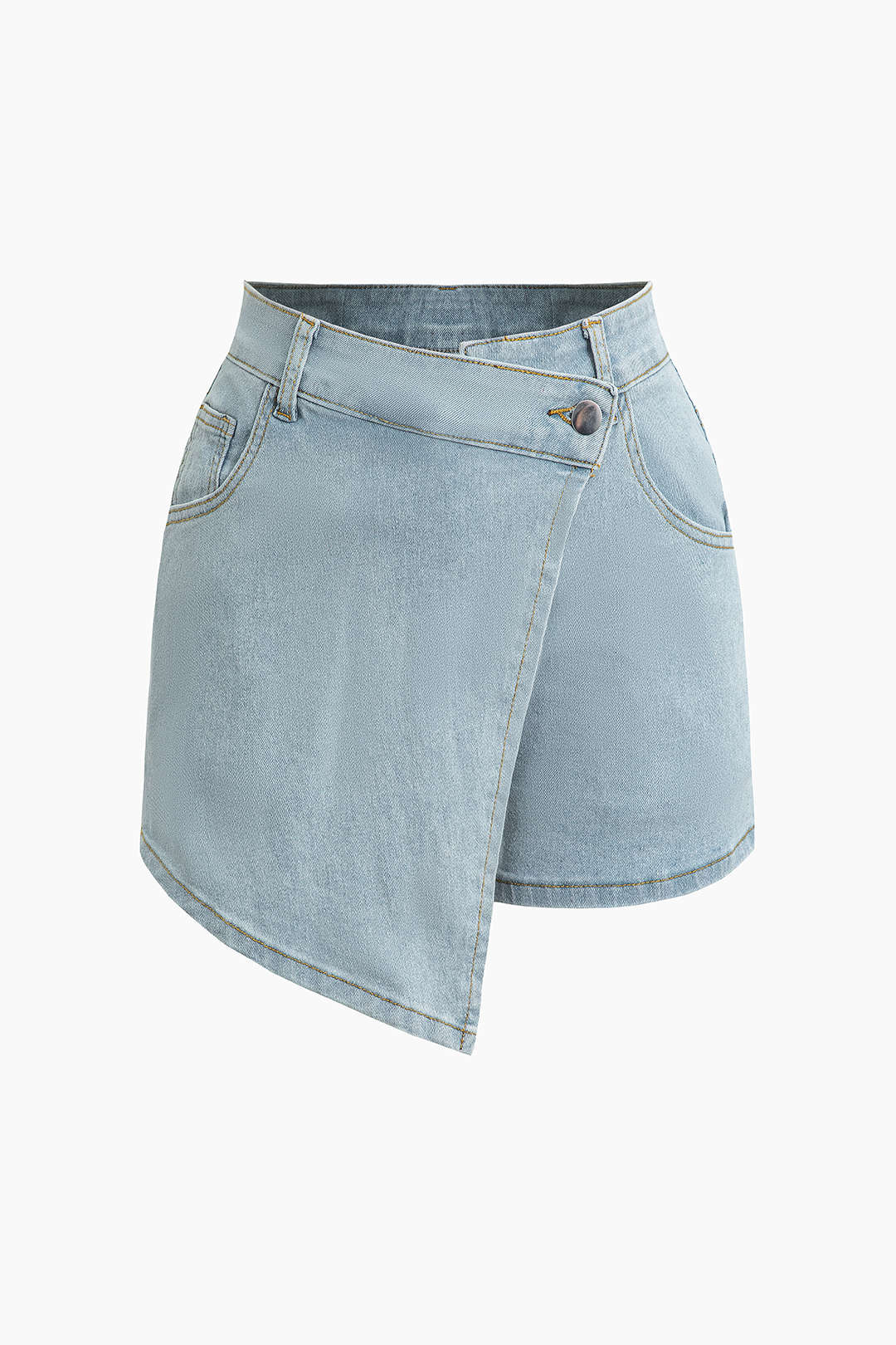 Wrap Denim Shorts