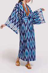 Geometric Print Belted Cover Up