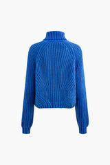 Solid Turtleneck Knit Top