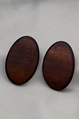 Boho Oval Wooden Earrings