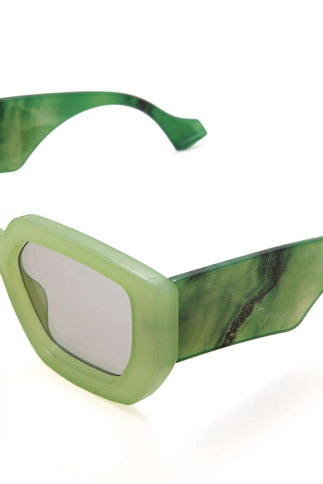 Square Sunglasses With Printed Temples