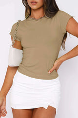 Solid Round Neck T-shirt