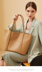 Connie Leather Large Shopper Tote Bag