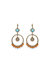 Boho Bead Decor Circle Drop Earrings