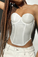 Strapless Bustier Corset Crop Backless Top