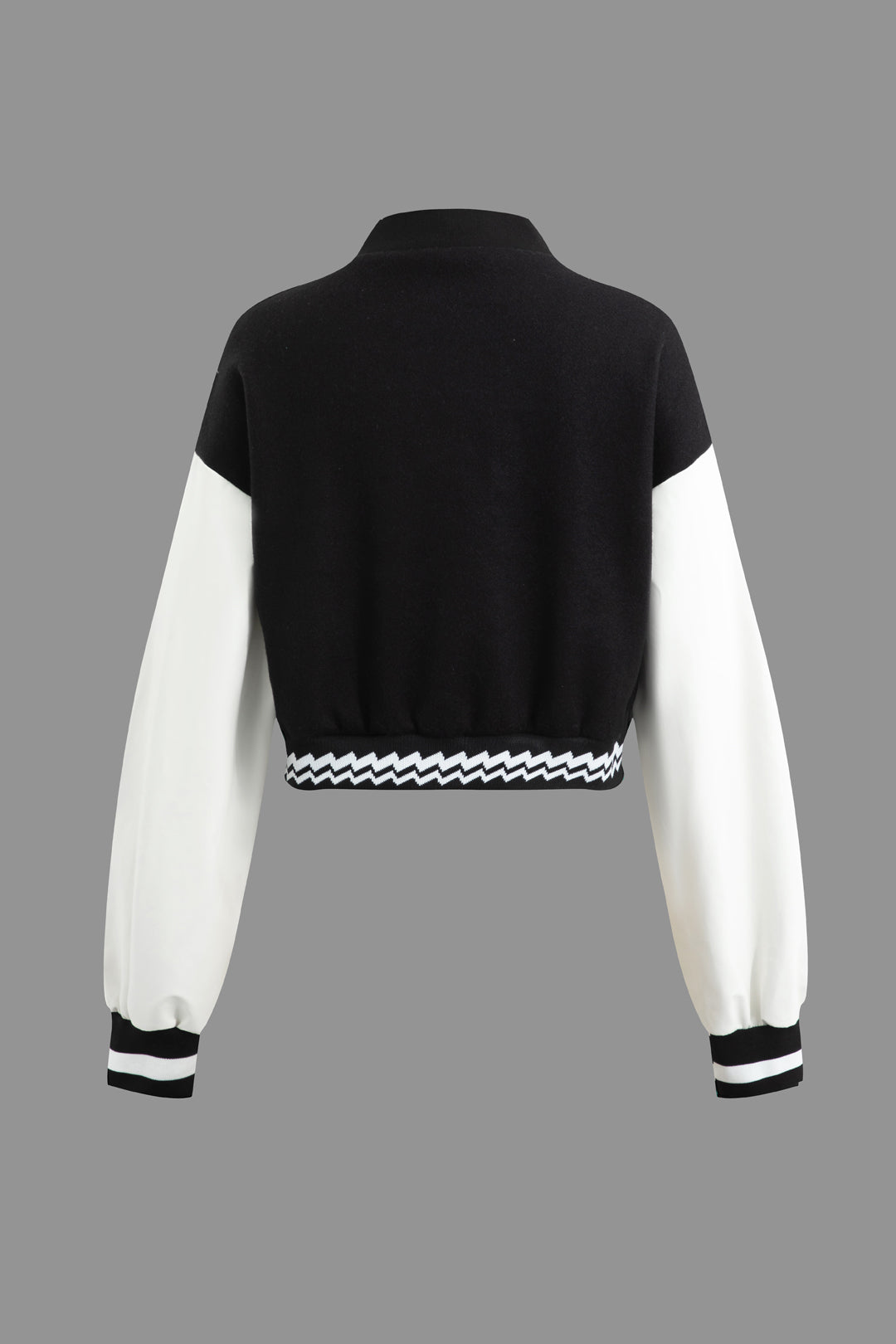 Letter Graphic Contrast Press-stud Varsity Jacket