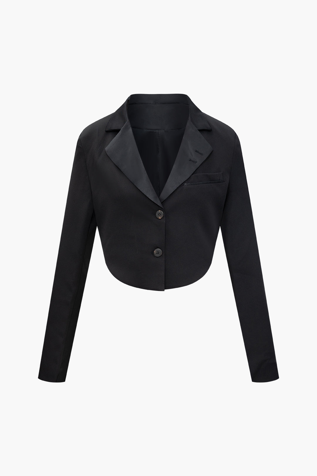 Notched Lapel Crop Blazer