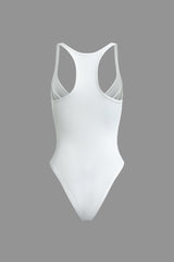 Solid Deep-V Neck Bustier Bodysuit