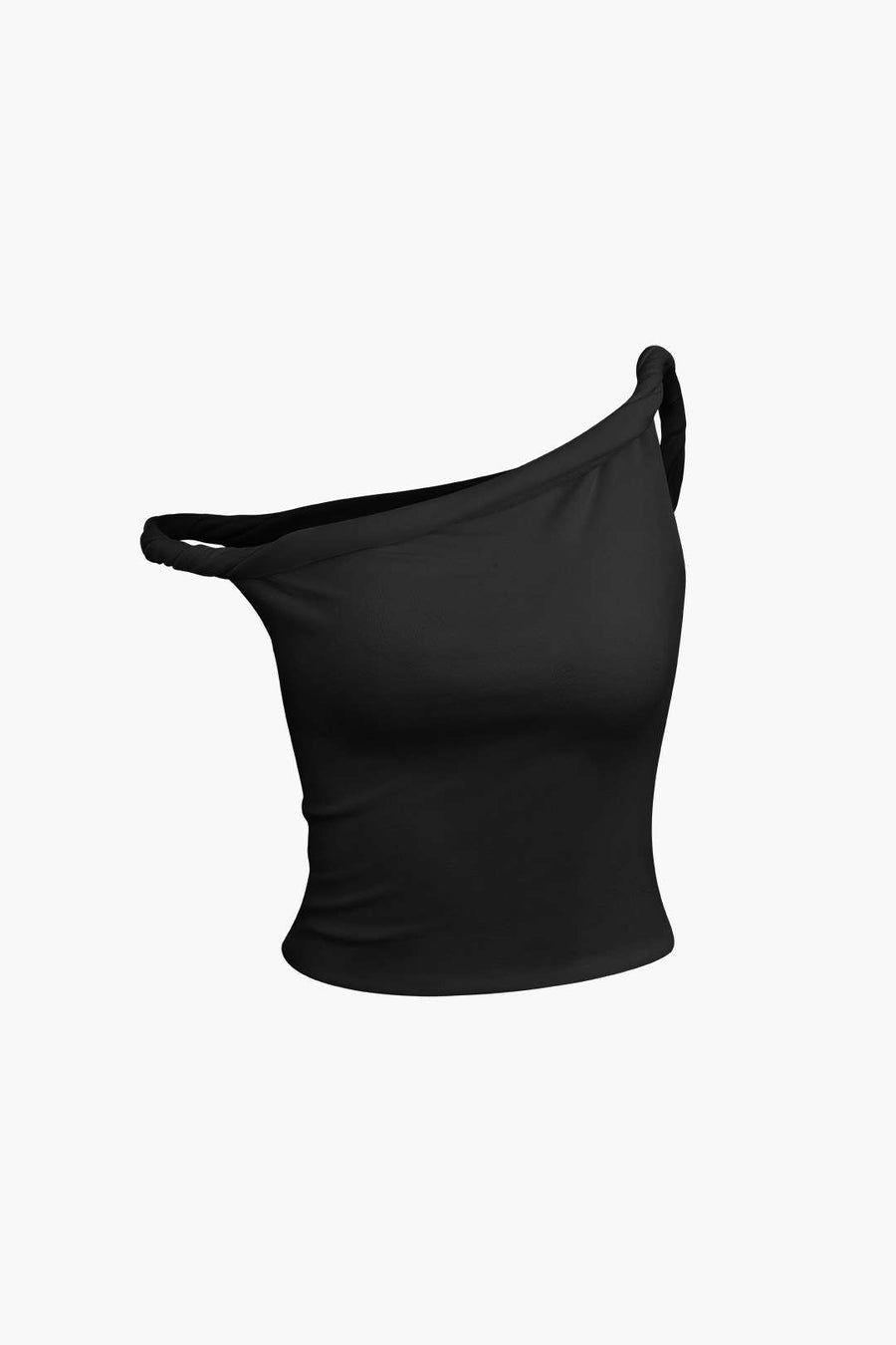 Asymmetric Ruched Off Shoulder Crop Top