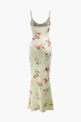 Floral Print V-neck Maxi Slip Dress