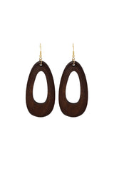 Wooden Teardrop Cutout Earrings