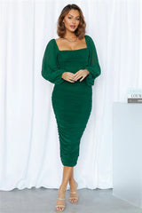 Cheryl Long Sleeve Backless Midi Dress