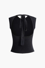 Tie Backless Knit Tank Top