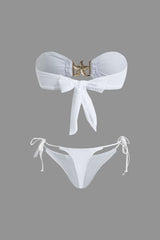 Starfish Decor Bandeau Tie Bikini Set