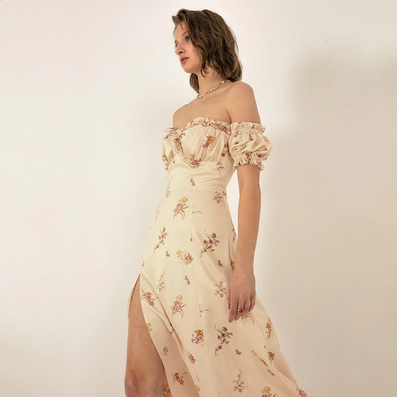 Abby Floral Off Shoulder Maxi Dress