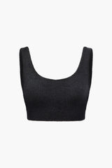 Solid U Neck Knit Tank Top