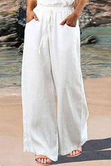 Drawstring Wide Leg Pants