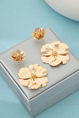 Flower Decor Metal Earrings