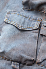 Dirty Stained Flap Pocket Straight Leg Cargo Jeans