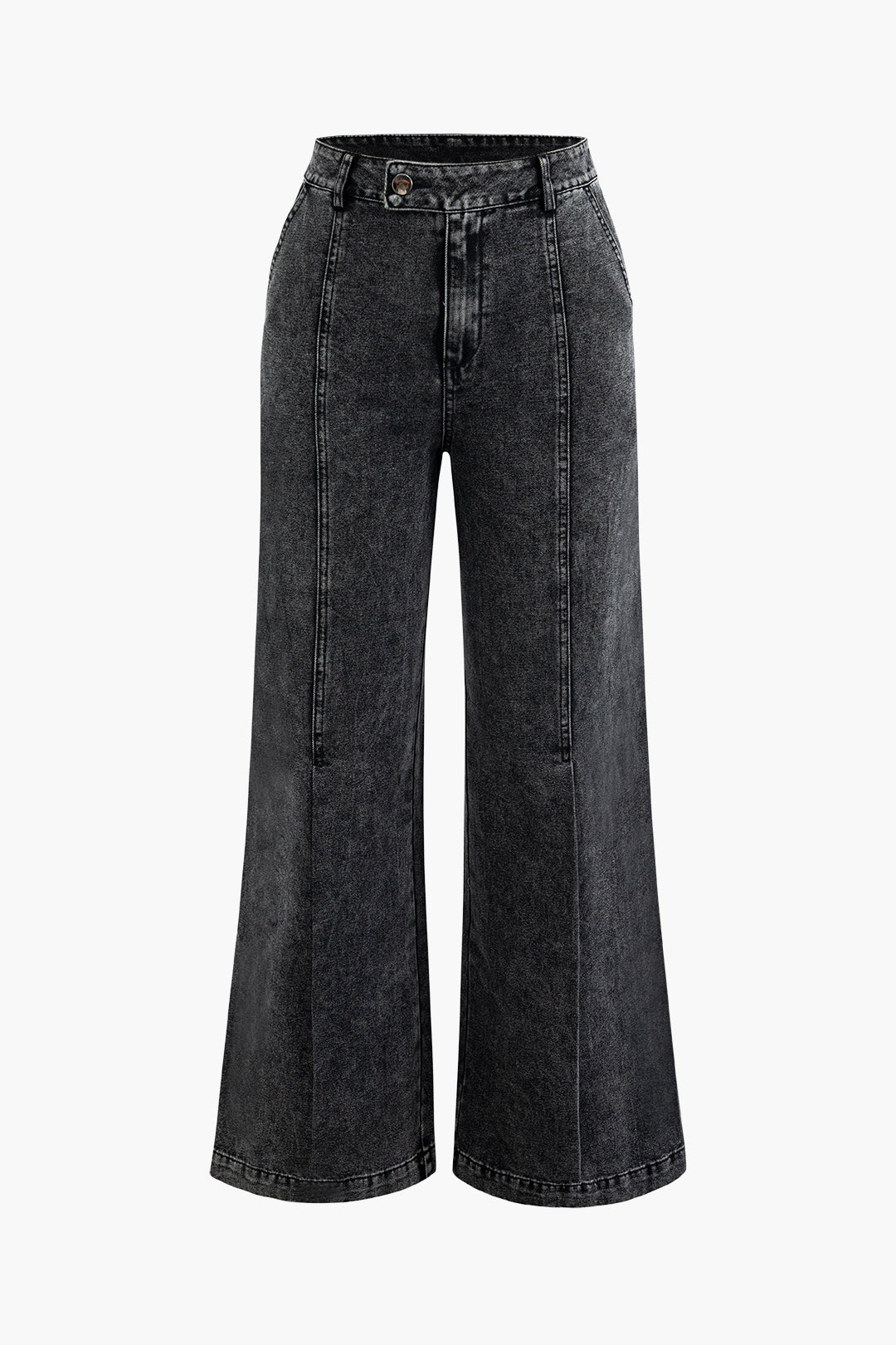 High Waisted Pocket Wide Leg Jeans