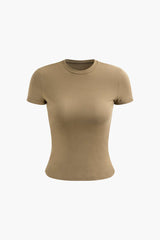 Solid Round Neck T-shirt