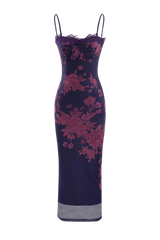 Luxe Floral Bodycon Maxi Dress