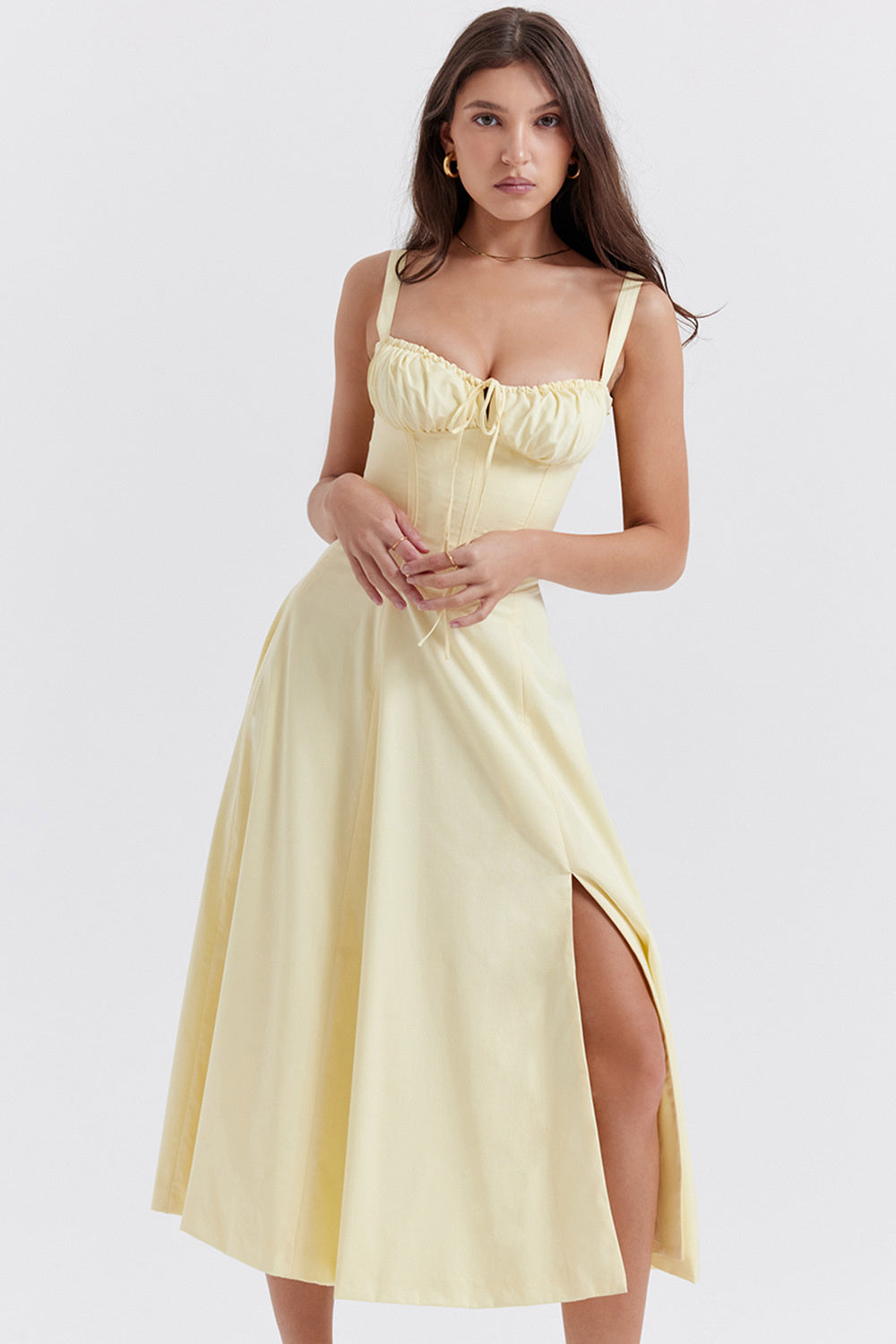 Charlotte Spaghetti Strap Sleeveless A-line Midi Dress