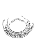 4pc Cuban Chain Link Bracelet Set