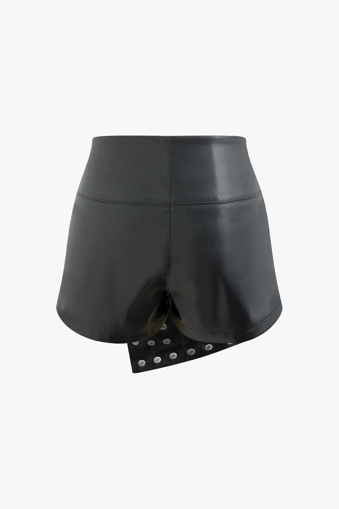 Faux Leather Studded Decor Shorts