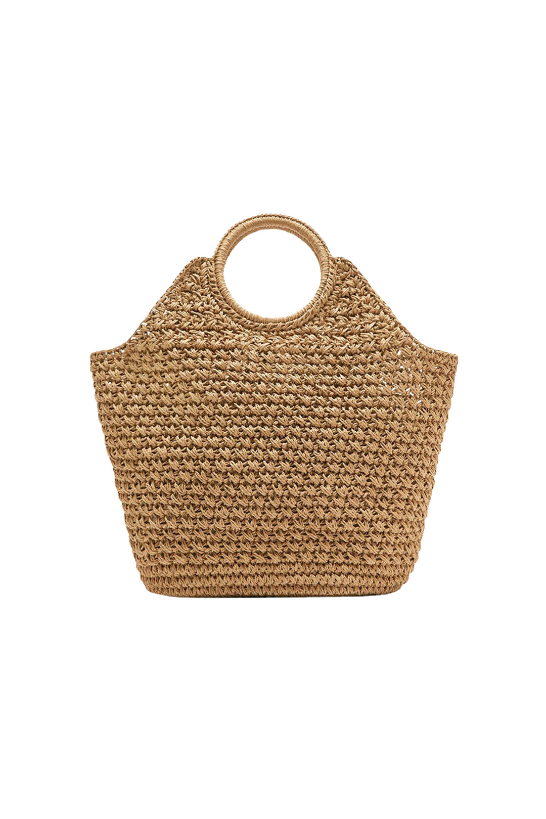 Braided Round Handle Tote Bag