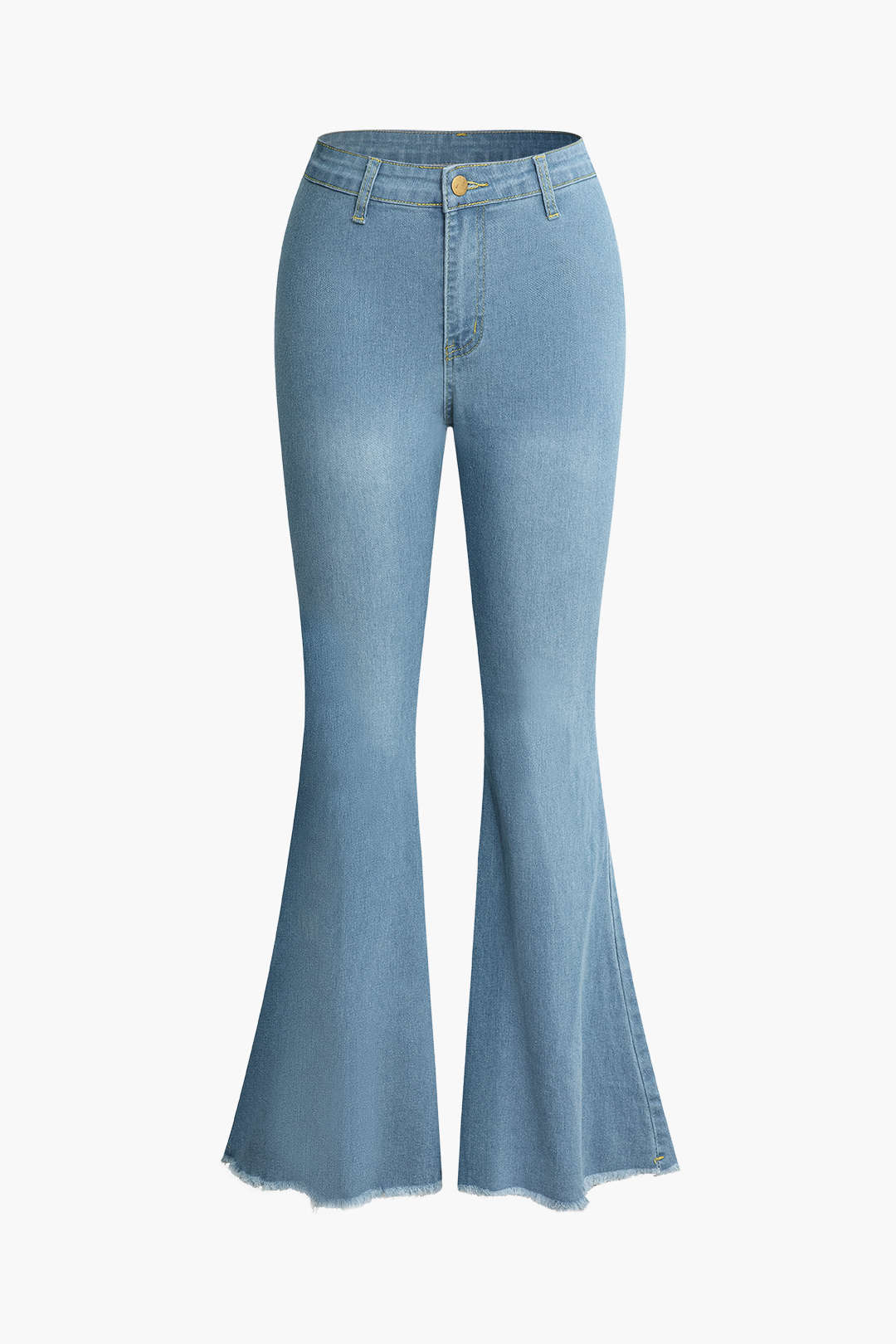 Frayed Hem Flare Leg Jeans