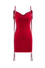 Spaghetti Strap Draped Backless Mini Dress