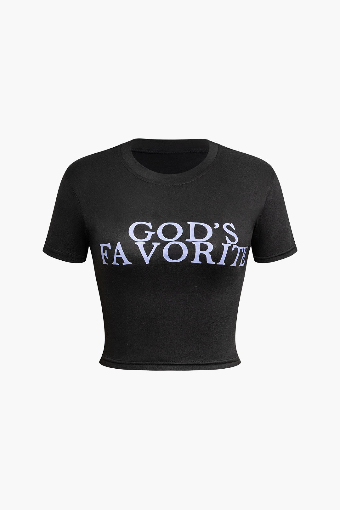 GOD'S FAVORITE Print Crop T-shirt