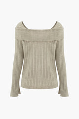 Off The Shoulder Long Sleeve Knit Top