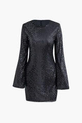 Sequin Bell Sleeve Mini Dress