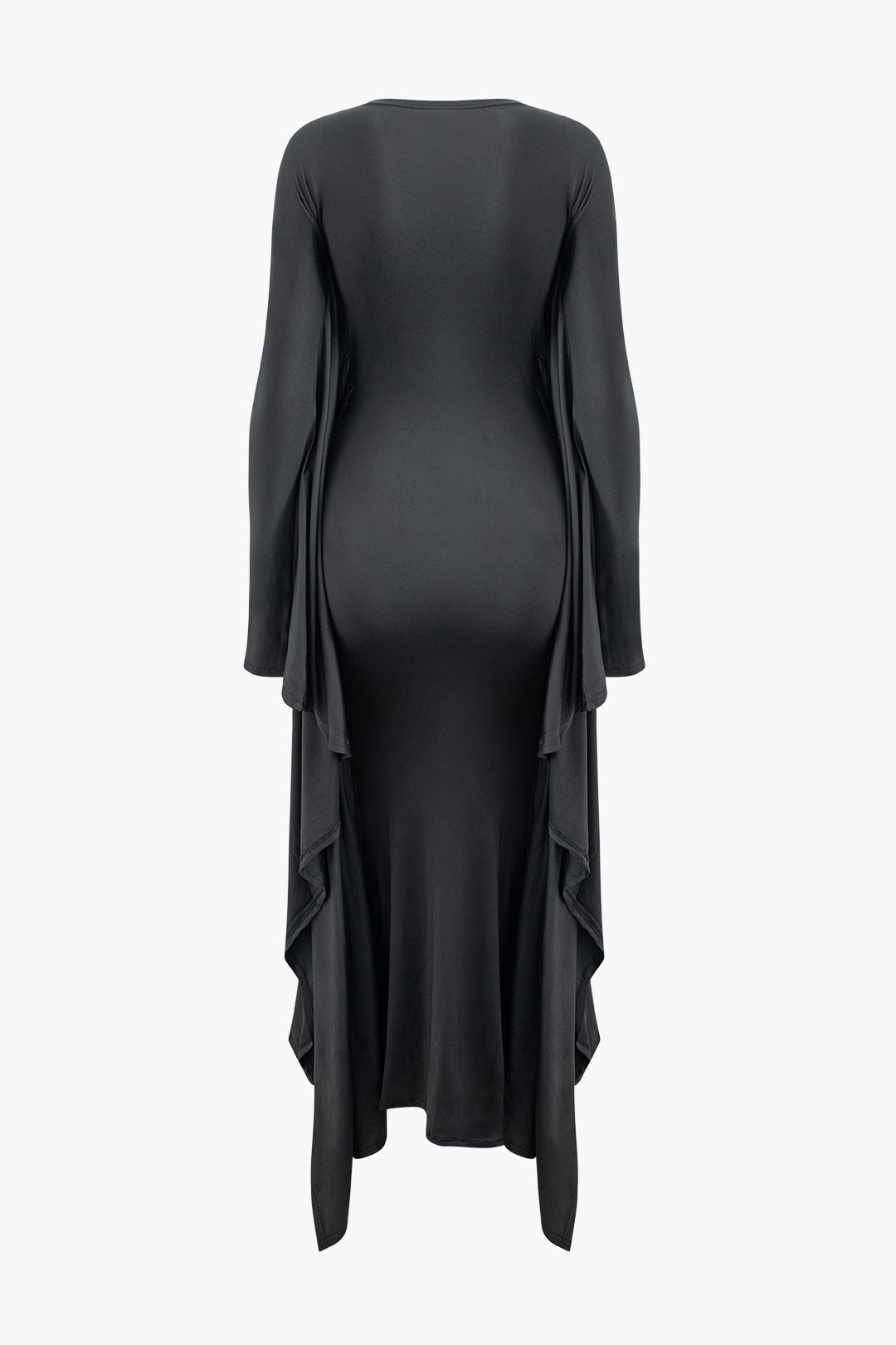 Solid Batwing Sleeve Maxi Dress