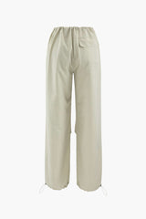 Drawstring Straight Leg Cargo Pants