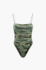 Camo Spaghetti Strap Bodysuit