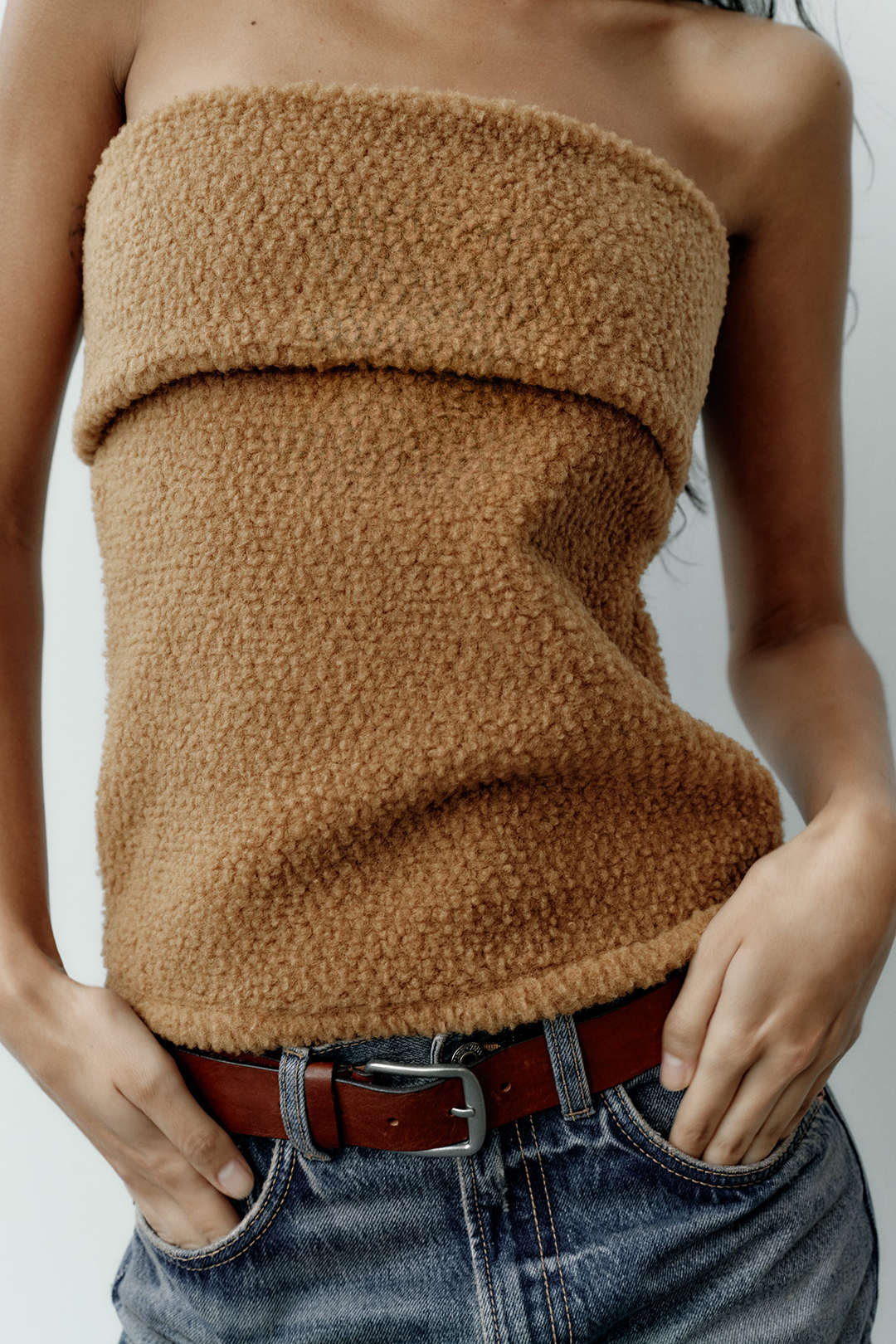 Fleece Strapless Tube Top