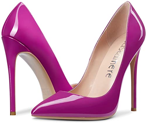 Shiny Purple Patent Leather High Heel Pumps