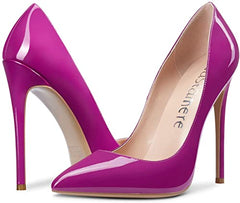 Shiny Purple Patent Leather High Heel Pumps