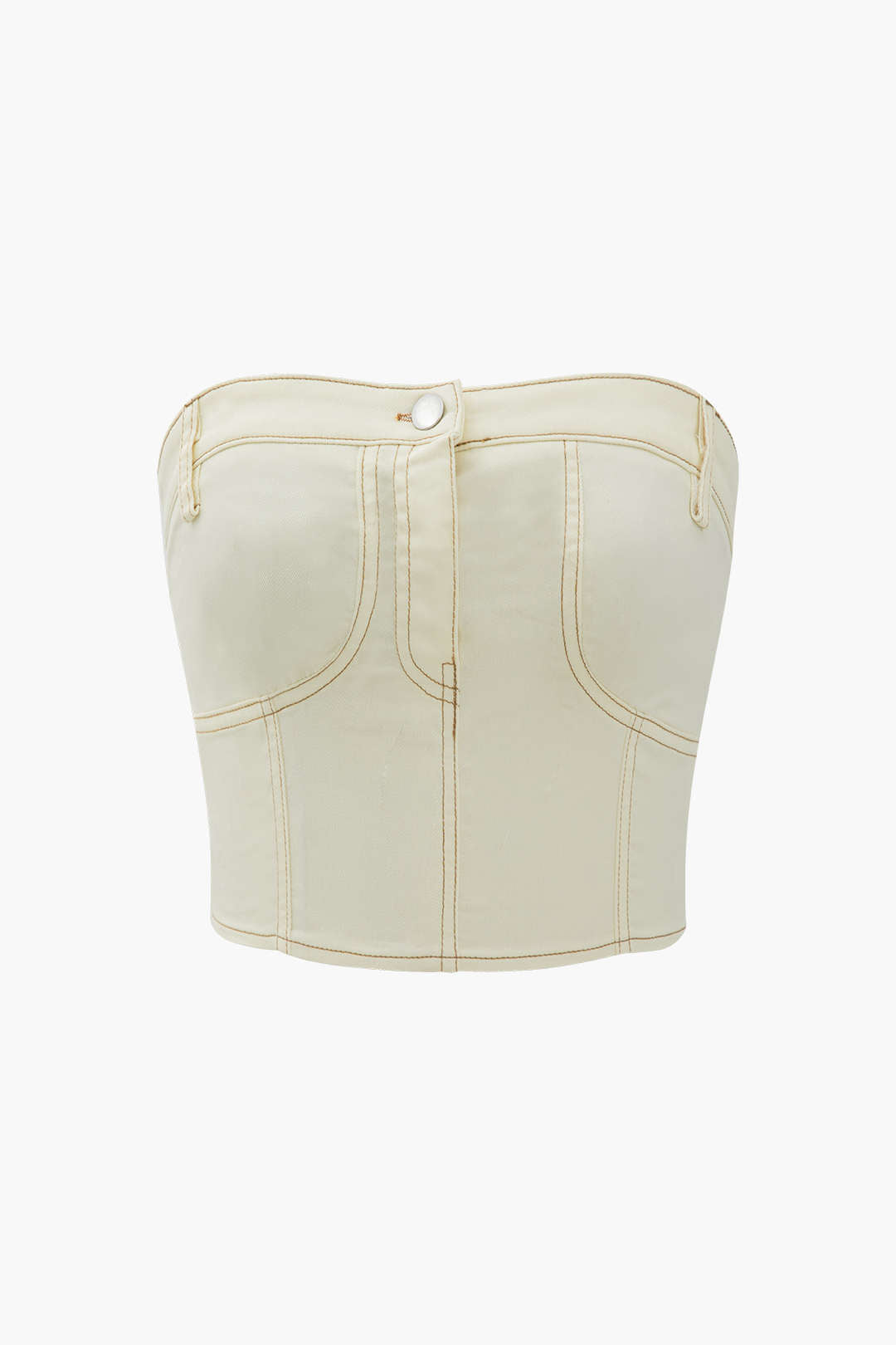 Topstitching Zip Back Tube Top