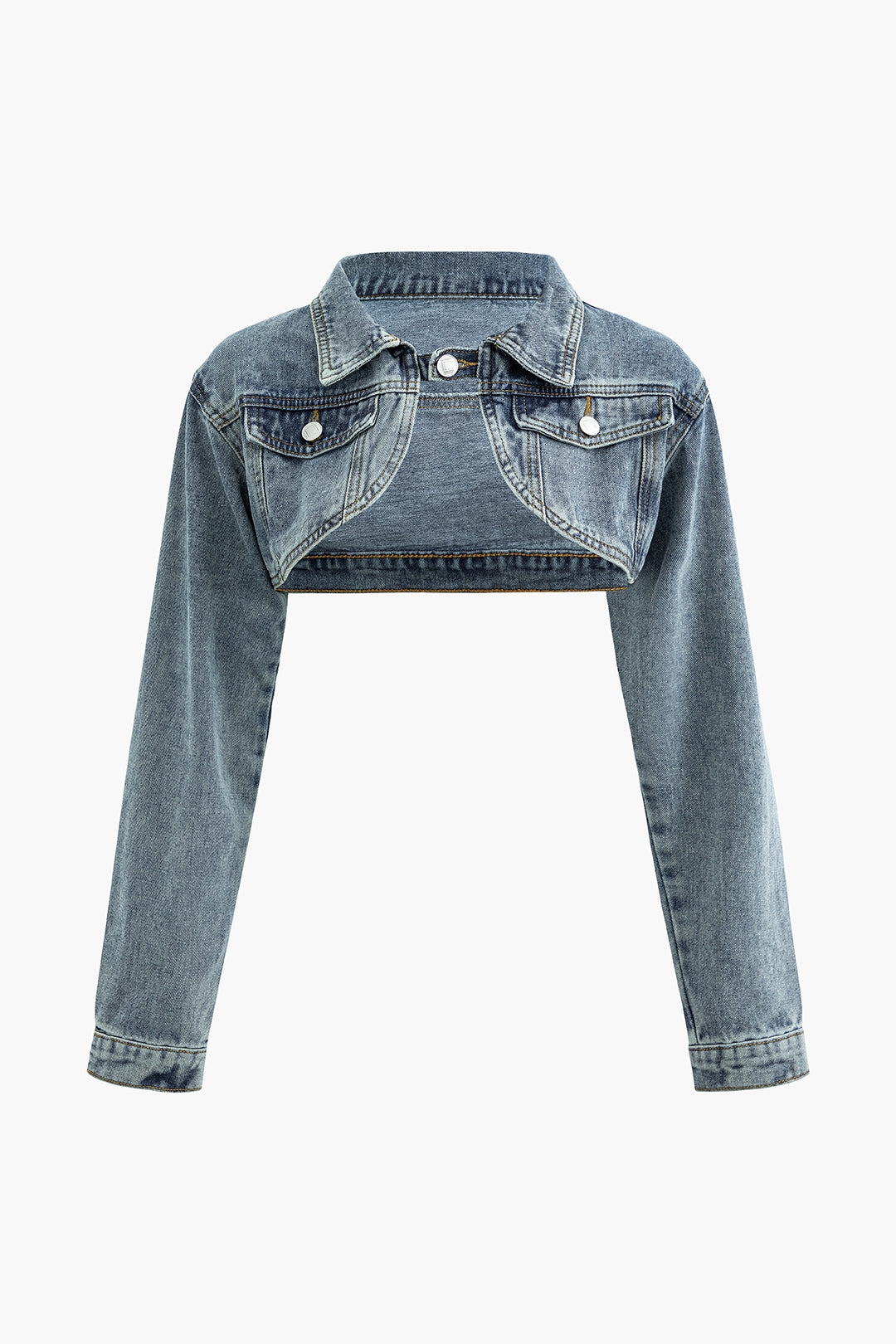 Faded Denim Crop Jacket