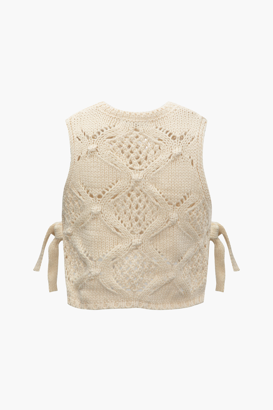 Cut Out Tie Side Open Knit Vest